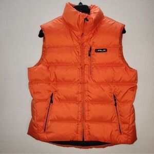 RLX Ralph Lauren Down Puffer Vest Men Sz L Orange Full Zip